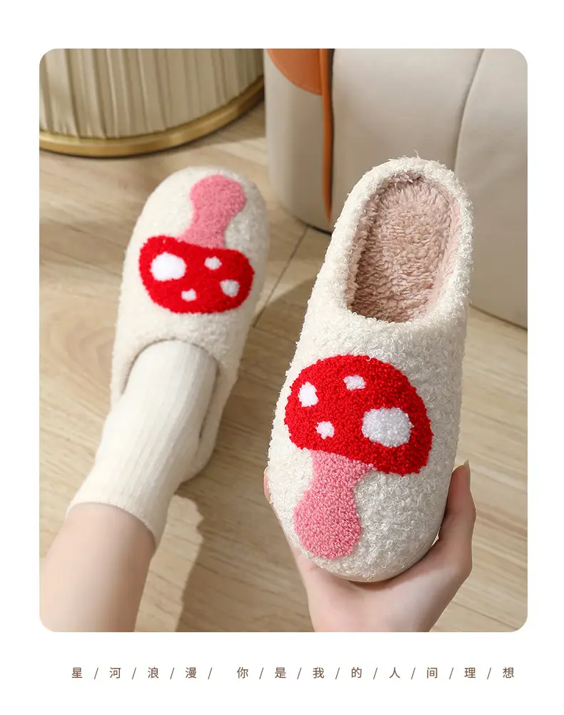 Cross-border New Autumn and Winter Rainbow Cotton Slippers for Men and Women Wholesale Household Non-slip Home Indoor Warm Cotton Shoes for Hair — feature 11