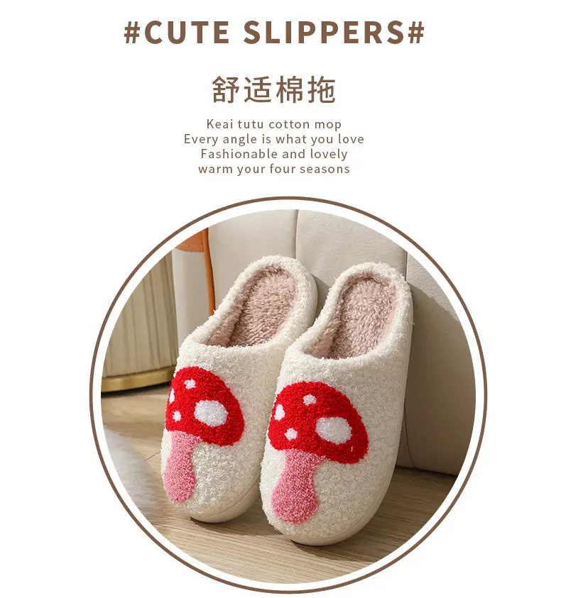 Cross-border New Autumn and Winter Rainbow Cotton Slippers for Men and Women Wholesale Household Non-slip Home Indoor Warm Cotton Shoes for Hair — feature 2