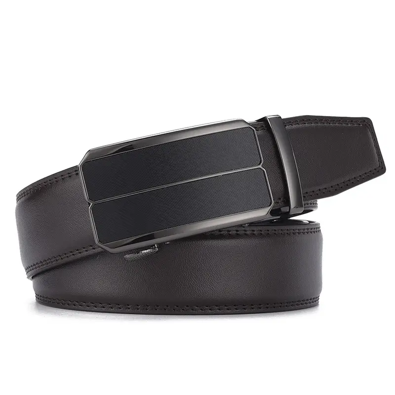 Men's Automatic Buckle Belt Genuine Leather Black — feature 5