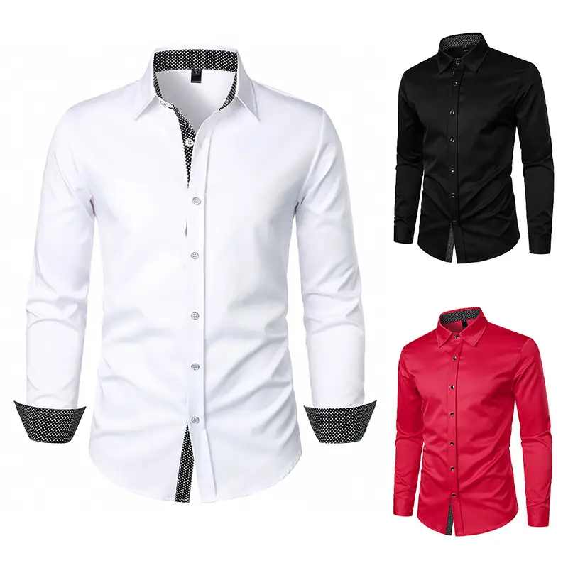 Men's Black Long Sleeve Button Down Shirt - Image 5