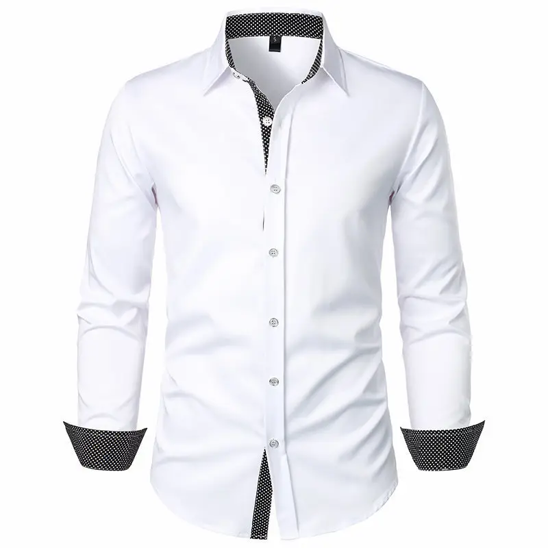 Men's Black Long Sleeve Button Down Shirt - Image 7