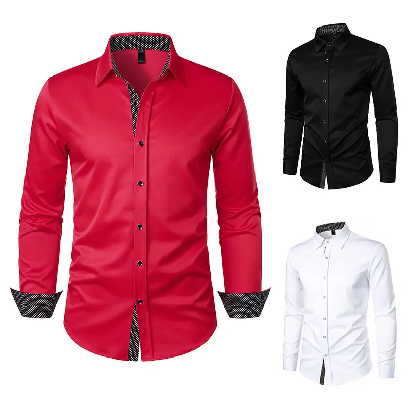 Men's Black Long Sleeve Button Down Shirt — feature 14