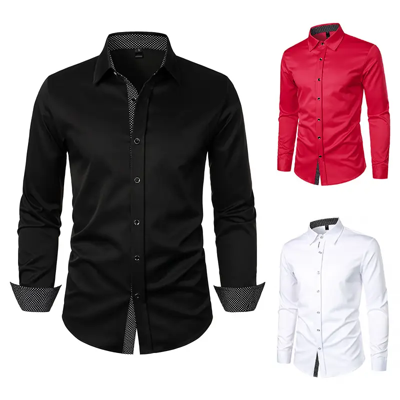 Men's Black Long Sleeve Button Down Shirt — feature 16