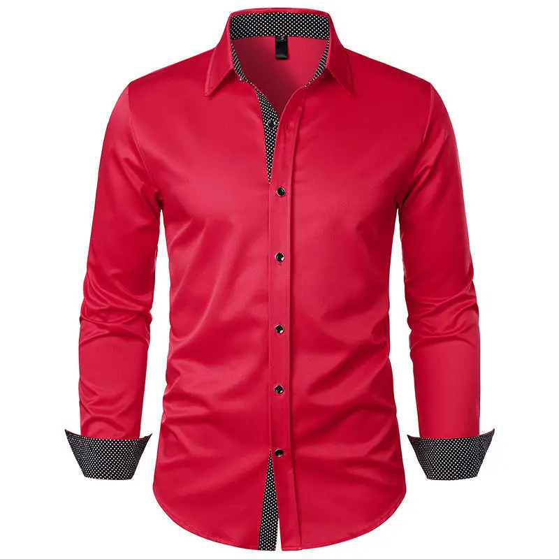 Men's Black Long Sleeve Button Down Shirt - Image 3
