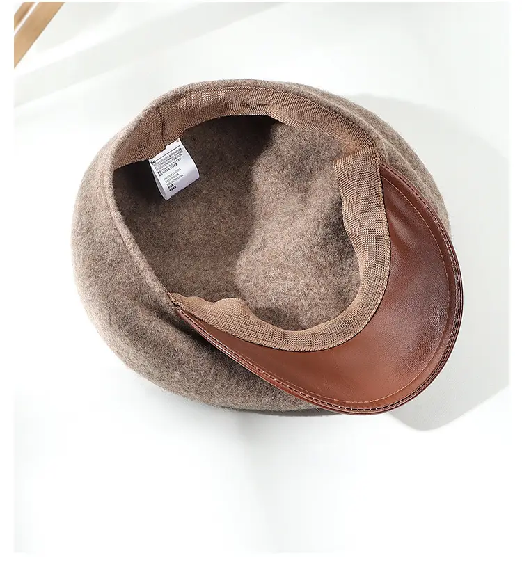 Women's Black Wool Peaked Hat with Japanese Brim — feature 12