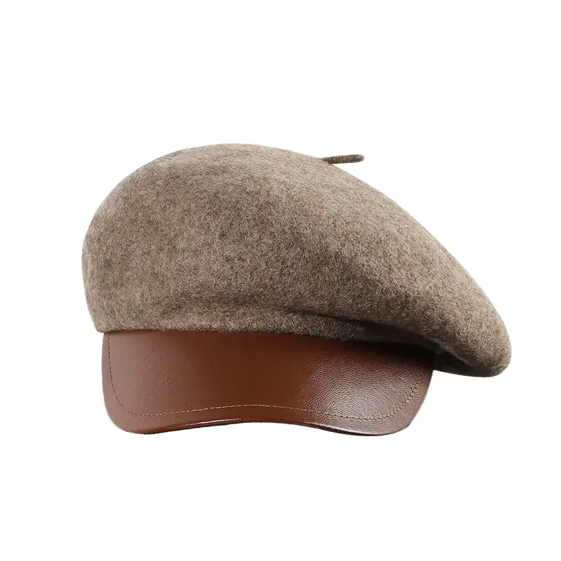 Women's Black Wool Peaked Hat with Japanese Brim - Image 3