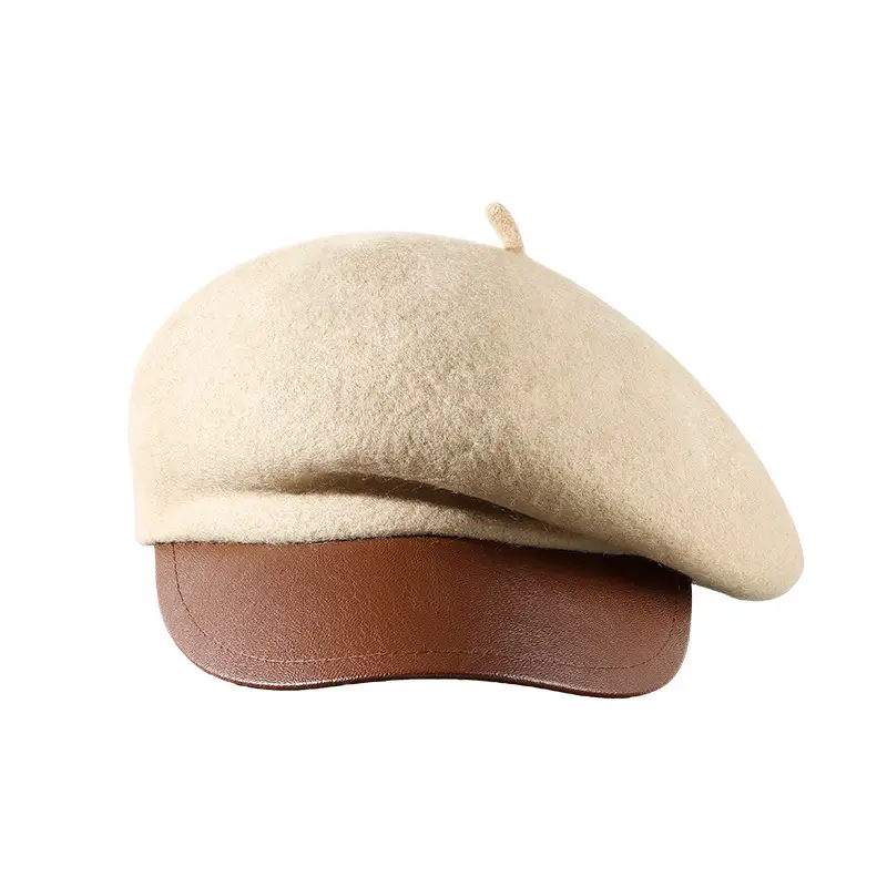 Women's Black Wool Peaked Hat with Japanese Brim - Image 5