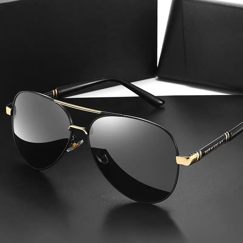 Men's Metal Polarized Sunglasses Red Frame Driving Glasses - Image 8