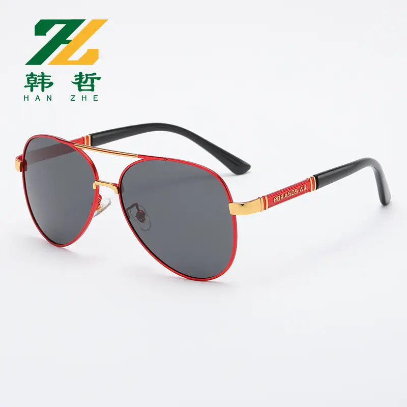 Men's Metal Polarized Sunglasses Red Frame Driving Glasses - Image 11