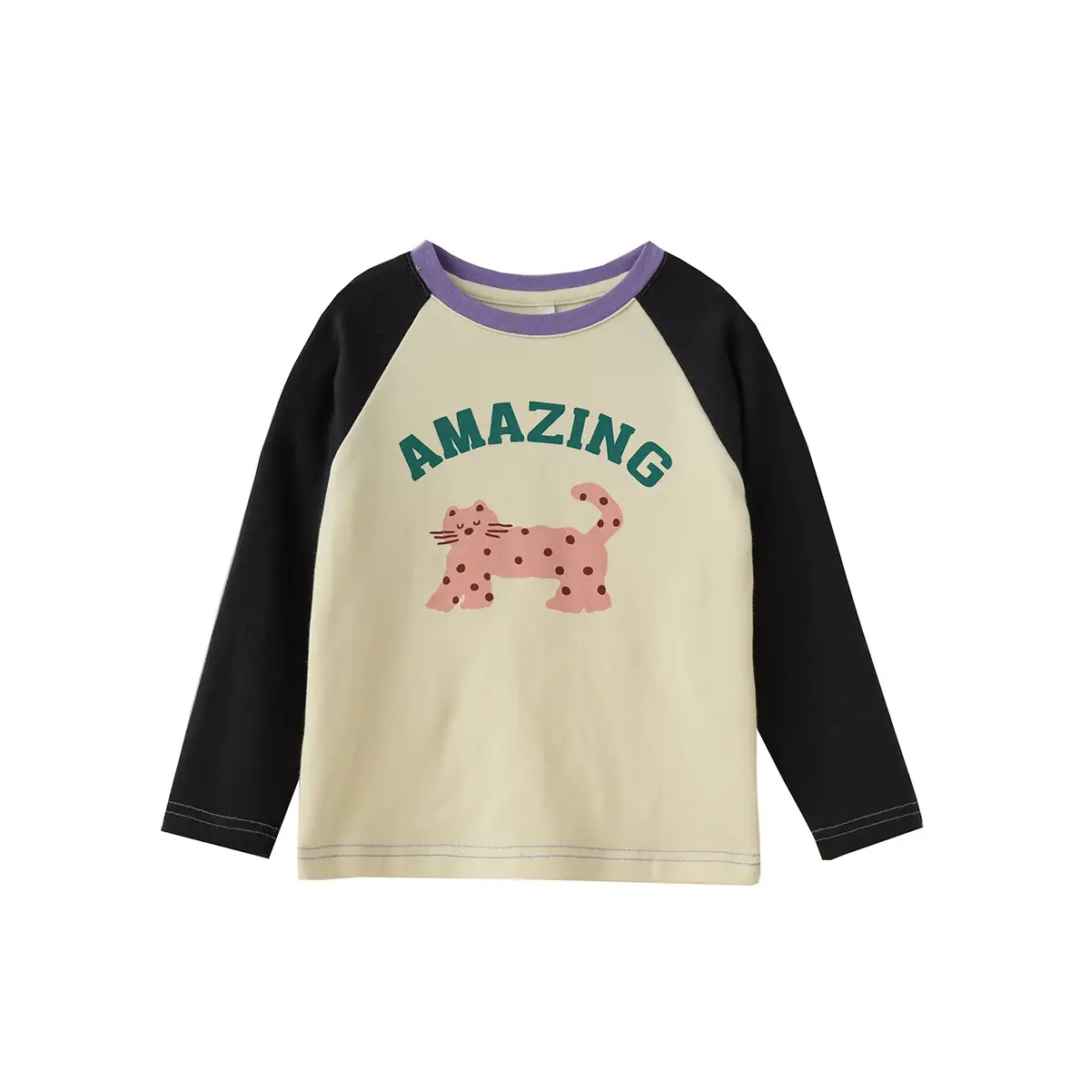 Children Cotton Cartoon T-Shirt Boys Round Neck Long Sleeve