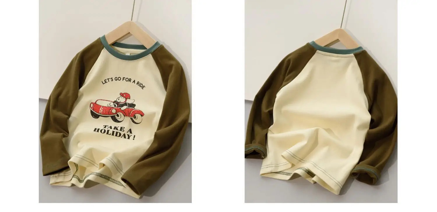 Children Cotton Cartoon T-Shirt Boys Round Neck Long Sleeve — feature 3