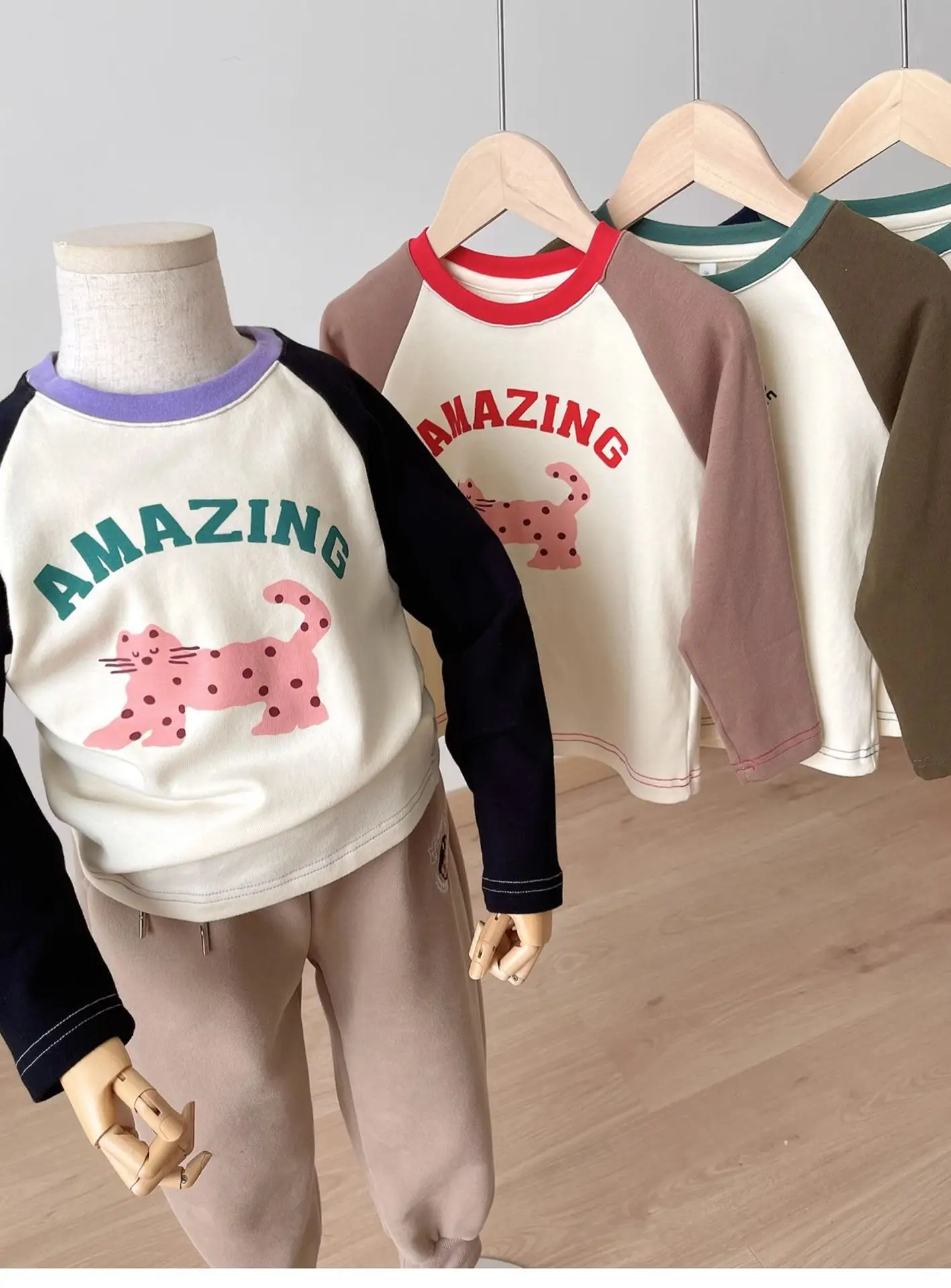 Children Cotton Cartoon T-Shirt Boys Round Neck Long Sleeve — feature 4