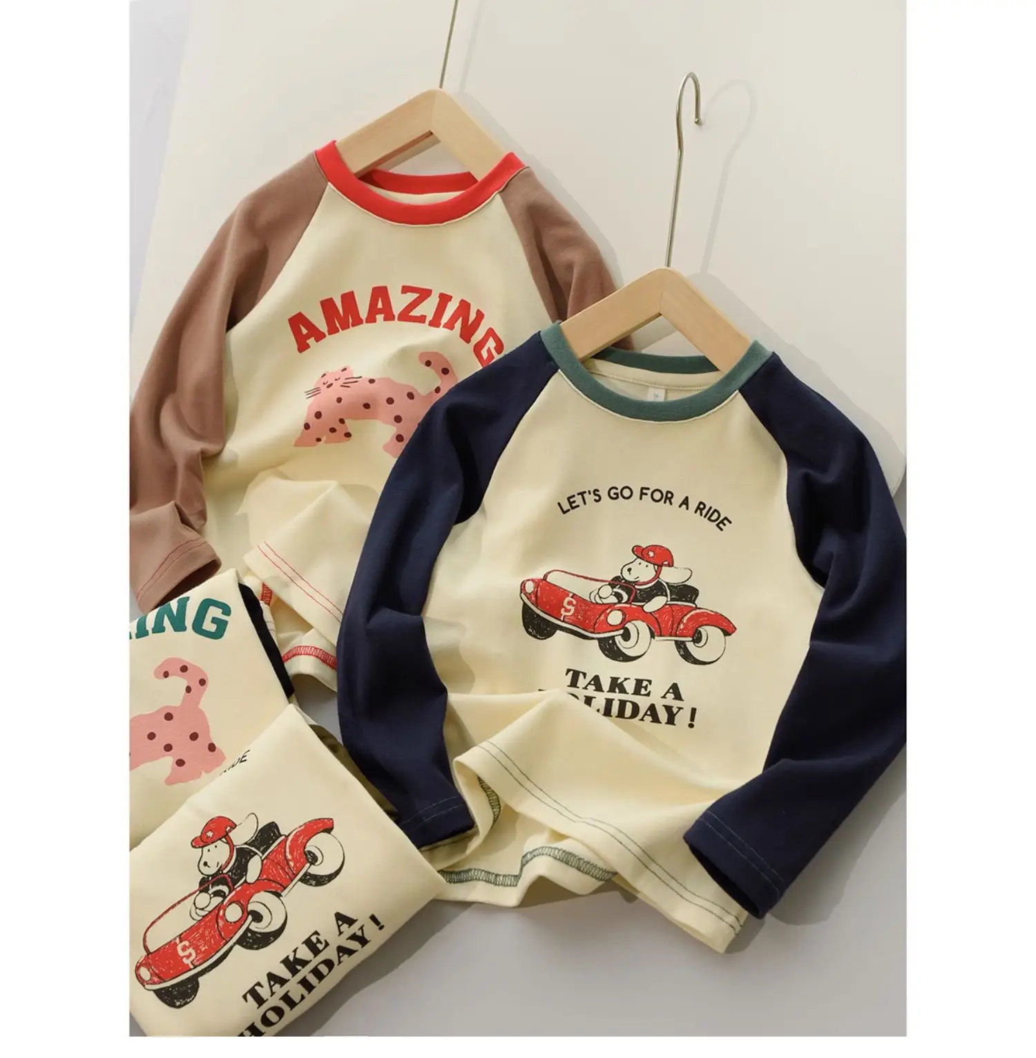 Children Cotton Cartoon T-Shirt Boys Round Neck Long Sleeve — feature 5