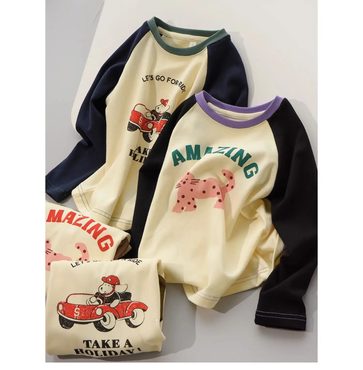Children Cotton Cartoon T-Shirt Boys Round Neck Long Sleeve — feature 6