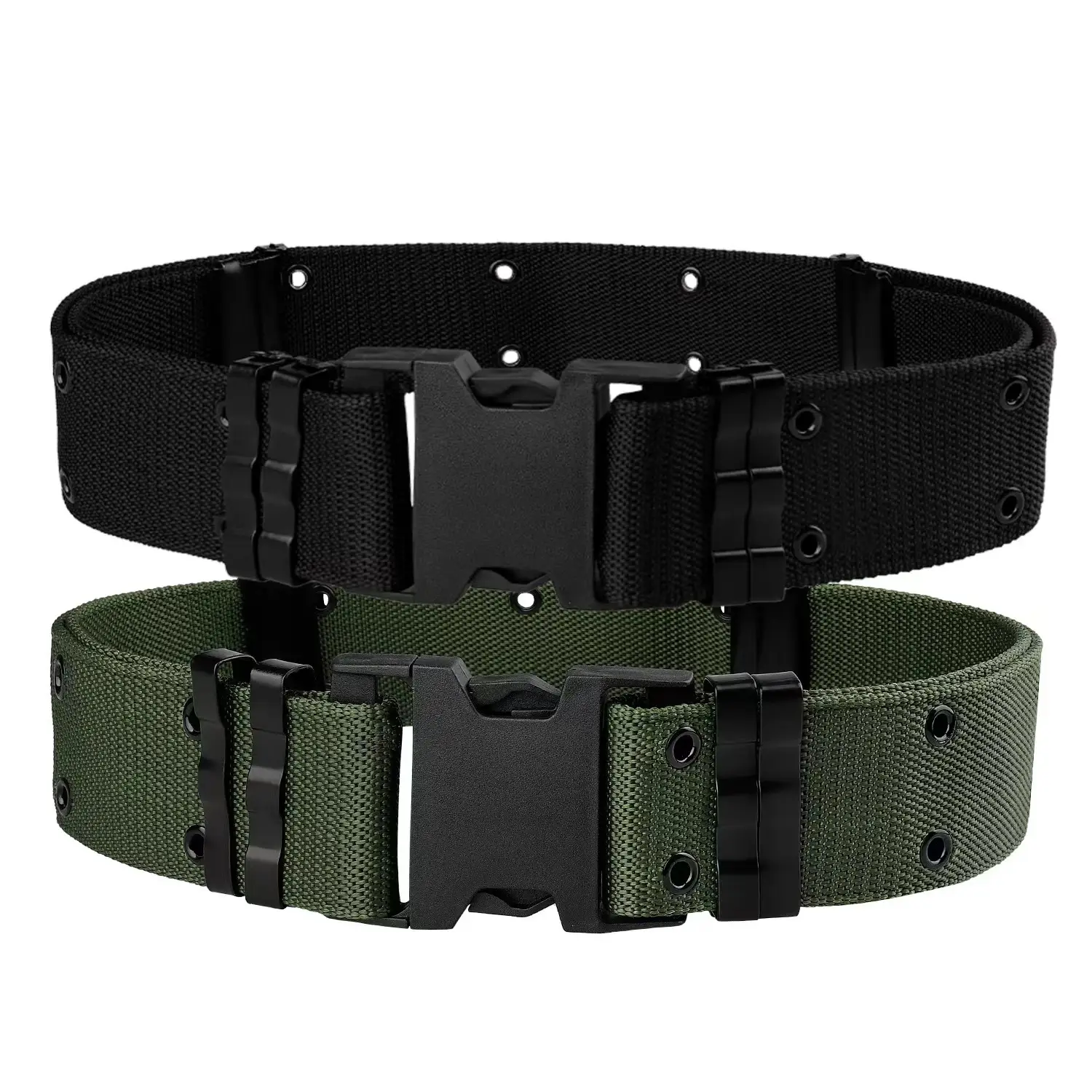 Men's Women's Nylon Tactical Belt Wide Ribbed Mesh Belt - Image 4