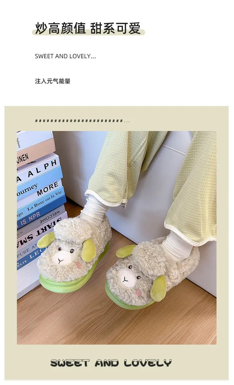 Cotton slippers women's winter home indoor confinement shoes wholesale plush slippers men's warm cotton slippers non-slip cartoon cotton shoes — feature 26