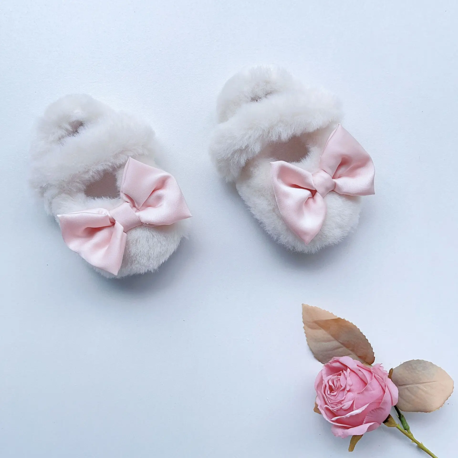 Pink Faux Fur Baby Shoes for Toddler Non-Slip — feature 10