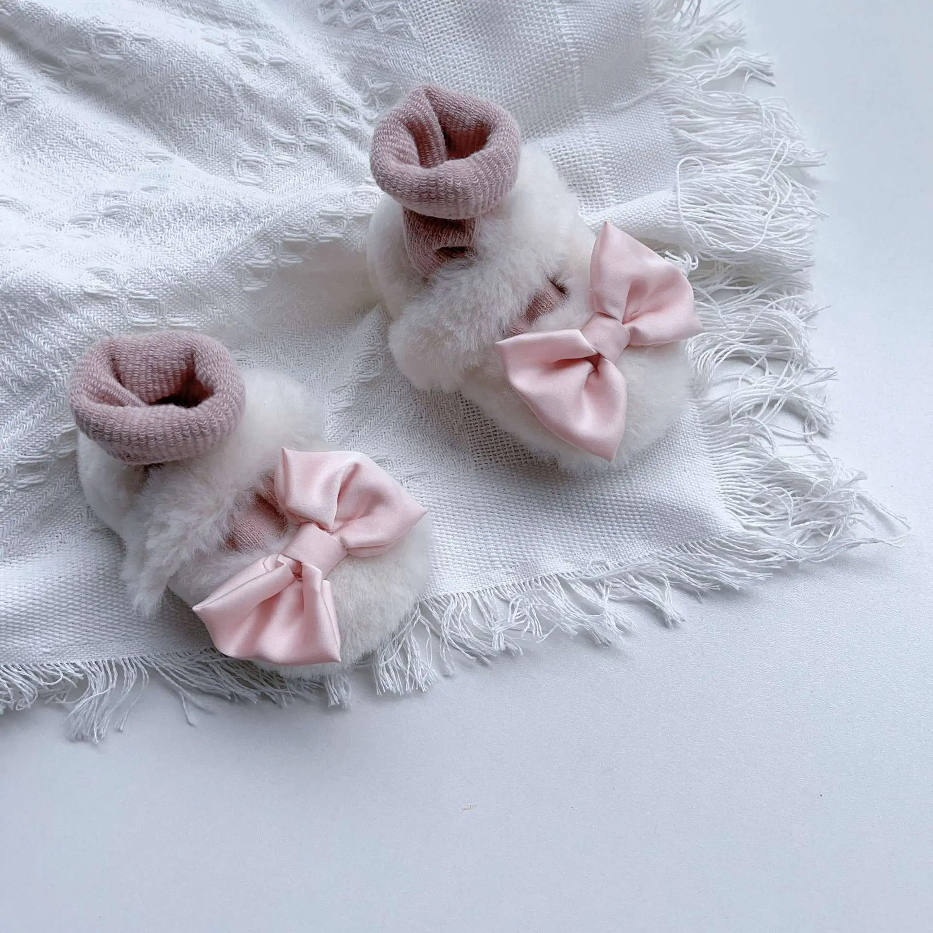 Pink Faux Fur Baby Shoes for Toddler Non-Slip — feature 13