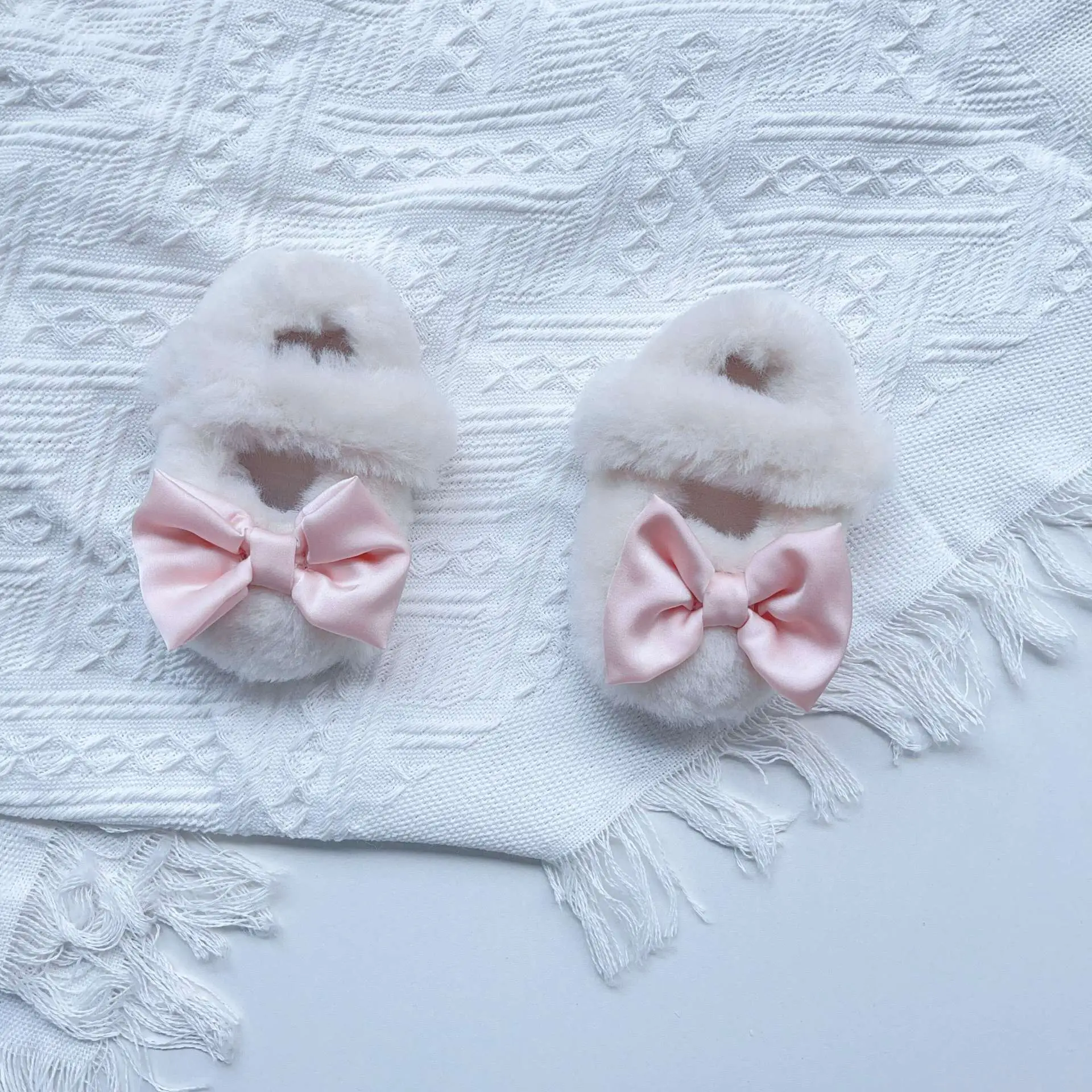Pink Faux Fur Baby Shoes for Toddler Non-Slip — feature 5