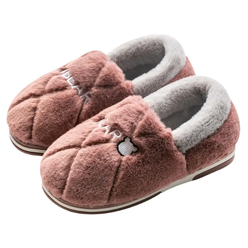 Women's cotton slippers winter covered heel indoor home warm Men's fleece-lined household wool cotton shoes women's outer wear winter - Image 9