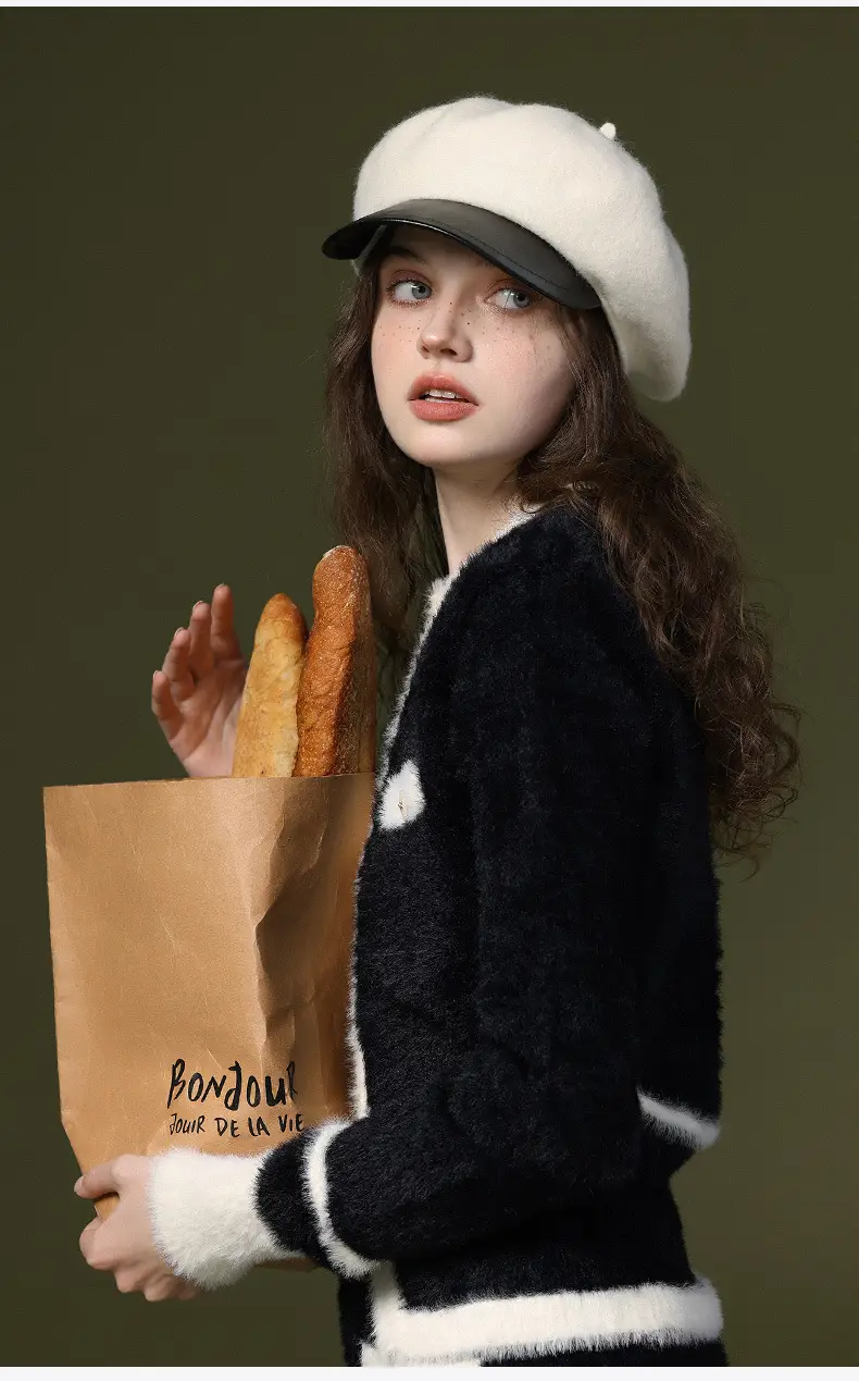 Women Knitted Octagonal Cap Winter Warm Beret — feature 10