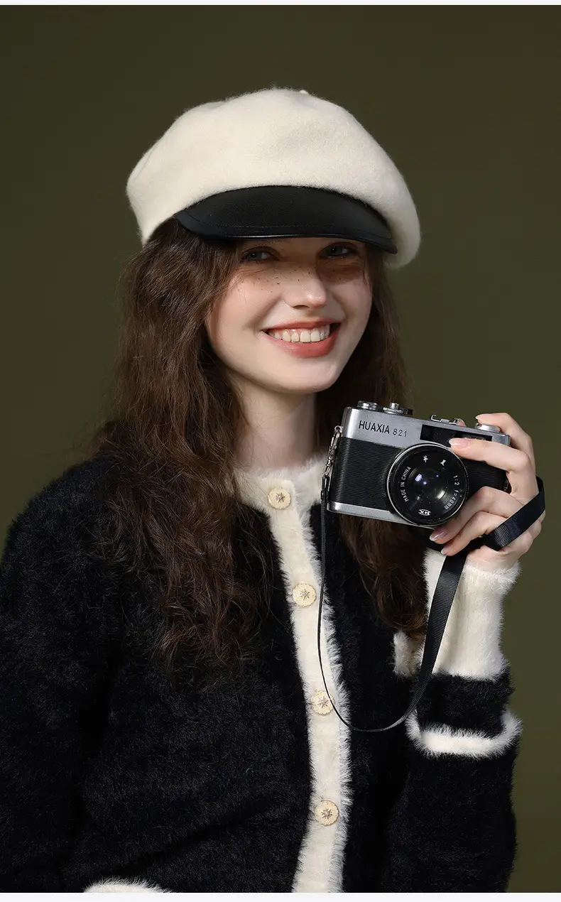 Women Knitted Octagonal Cap Winter Warm Beret — feature 11