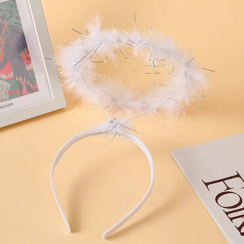 Angel Feather Headbands Black Red Party Costume — feature 6
