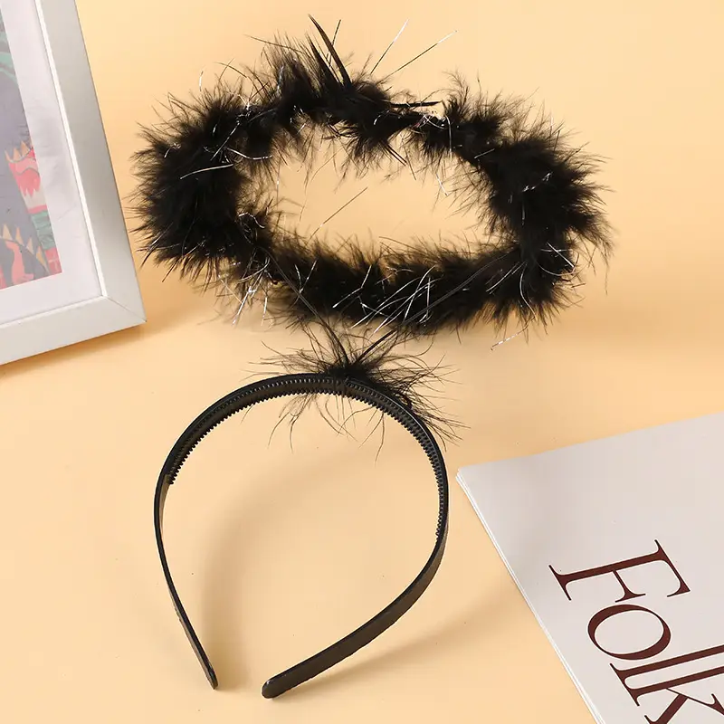 Angel Feather Headbands Black Red Party Costume — feature 7