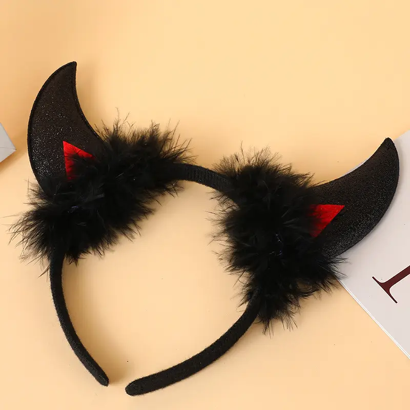 Angel Feather Headbands Black Red Party Costume - Image 5