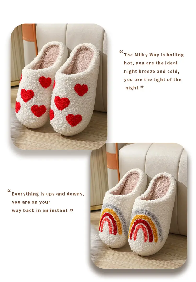 2023 cross-border new winter smiley mushroom cotton slippers women's indoor household non-slip home warm slippers wholesale — feature 12