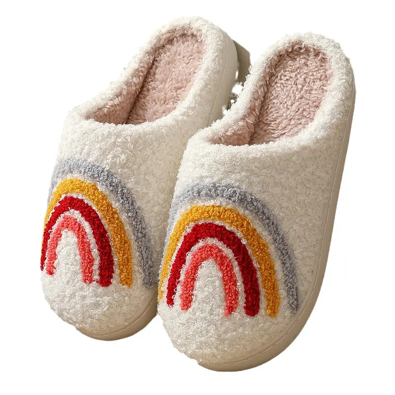 2023 cross-border new winter smiley mushroom cotton slippers women's indoor household non-slip home warm slippers wholesale