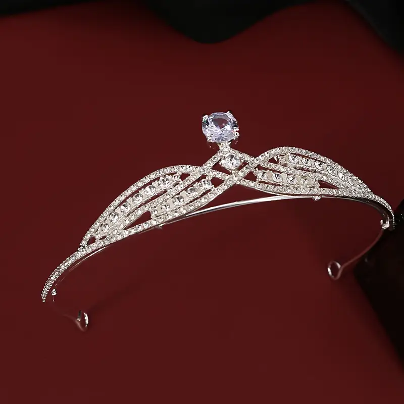 Crown Alloy Bridal Headdress with Rhinestones - Image 4