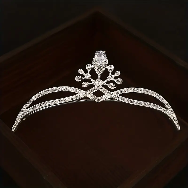 Crown Alloy Bridal Headdress with Rhinestones - Image 9
