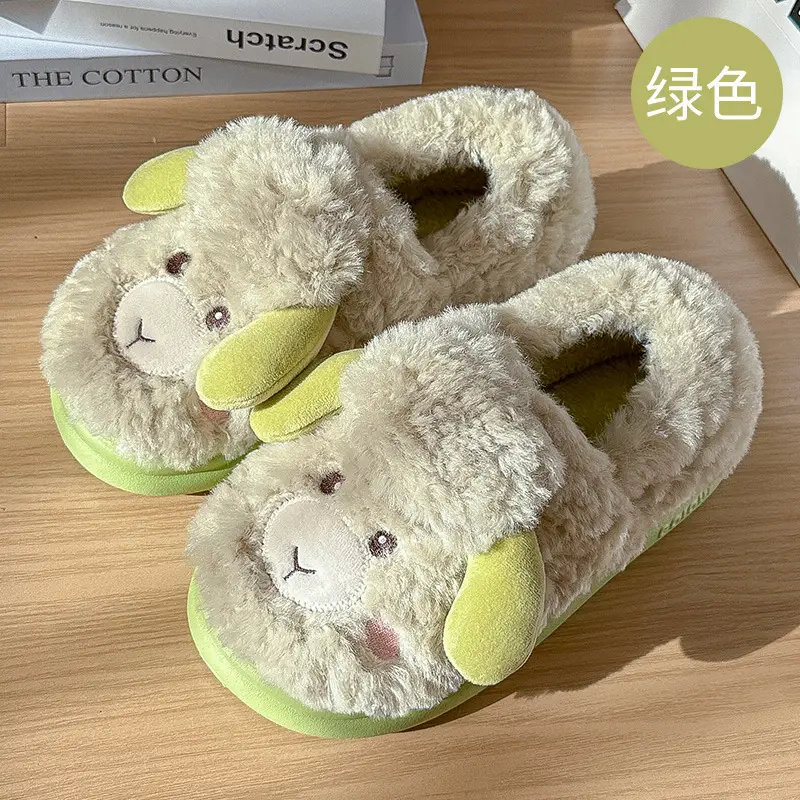 Women's Winter Home Cute Plush Slippers with Heel Cover, Warm Cotton Shoes for Women, Wholesale - Image 2