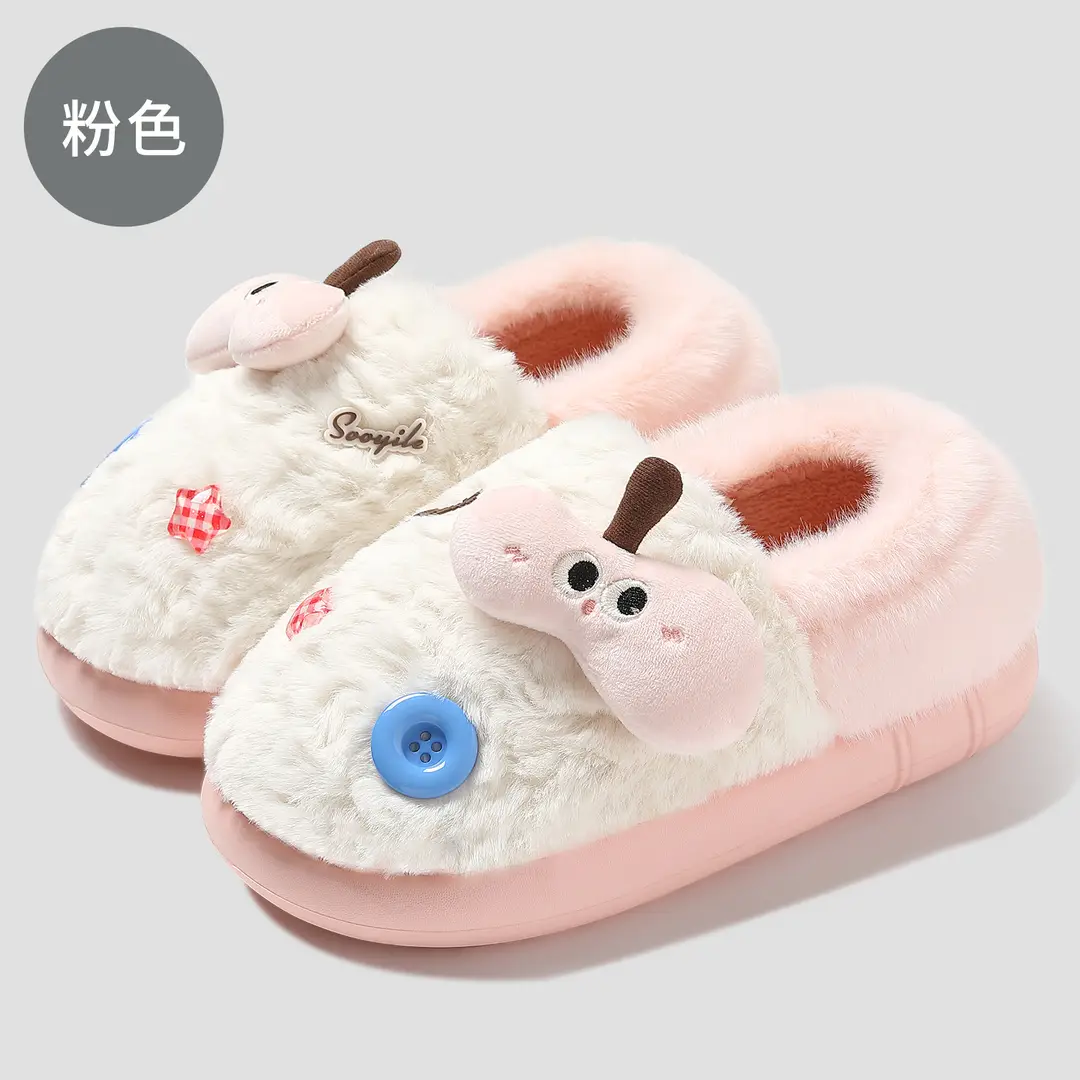 Women's Winter Home Cute Plush Slippers with Heel Cover, Warm Cotton Shoes for Women, Wholesale - Image 6