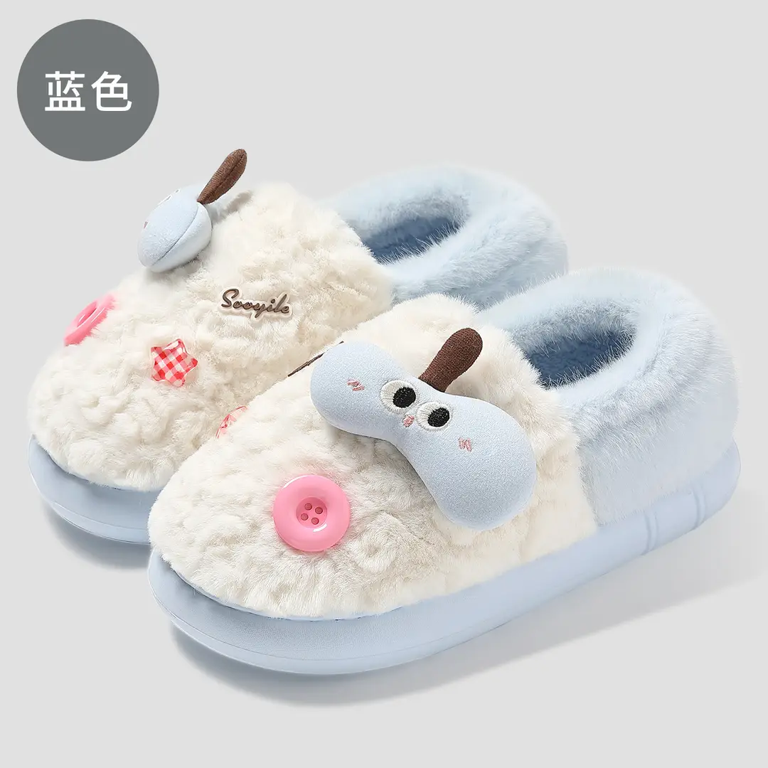Women's Winter Home Cute Plush Slippers with Heel Cover, Warm Cotton Shoes for Women, Wholesale - Image 7
