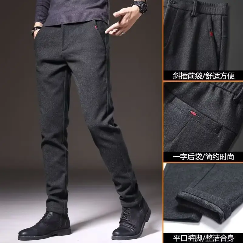 Men's Grey Slim Fit Casual Pants Spring 2023 - Image 24