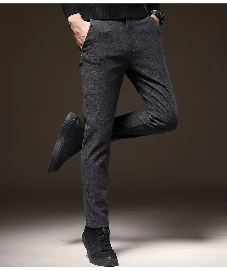 Men's Grey Slim Fit Casual Pants Spring 2023 — feature 10