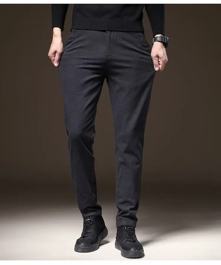 Men's Grey Slim Fit Casual Pants Spring 2023 — feature 11