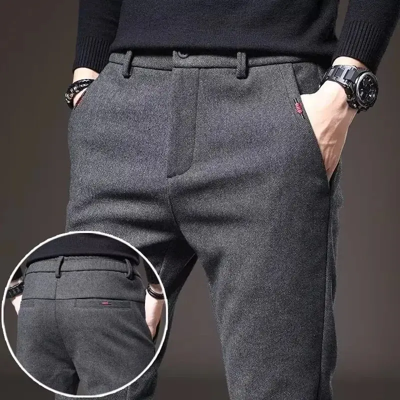 Men's Grey Slim Fit Casual Pants Spring 2023 - Image 13