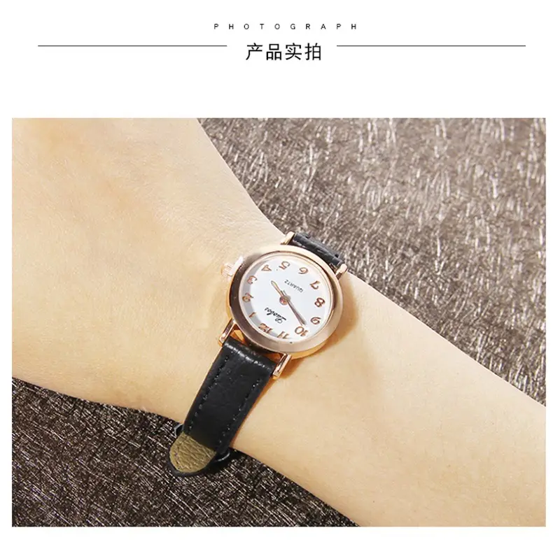 Women's Retro Korean Watch Brown Strap Quartz Small Dial — feature 6