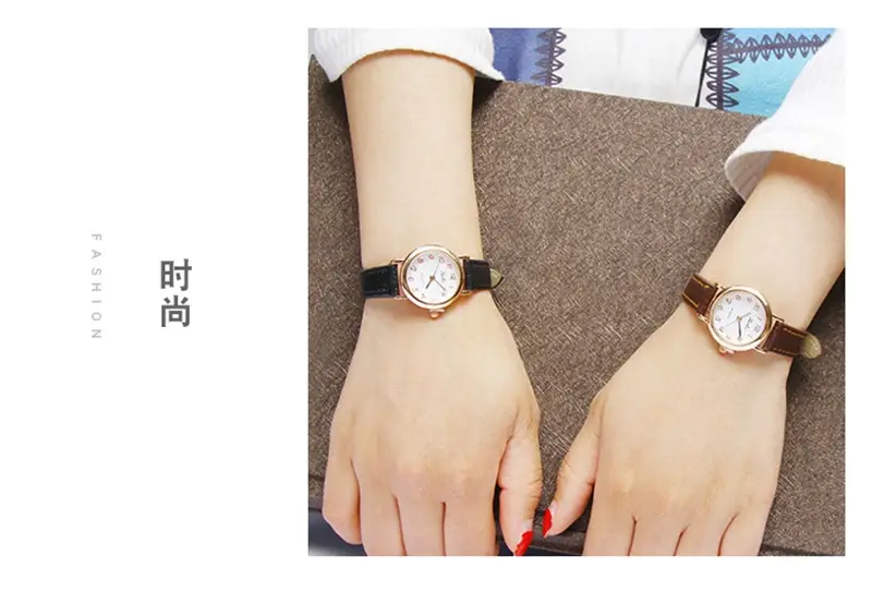 Women's Retro Korean Watch Brown Strap Quartz Small Dial — feature 8