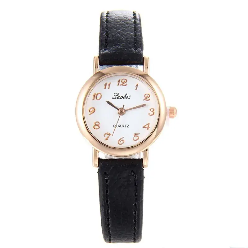Women's Retro Korean Watch Brown Strap Quartz Small Dial - Image 2