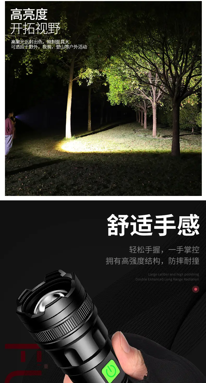 Rechargeable LED Flashlight with Zoom & Waterproof Design β feature 5