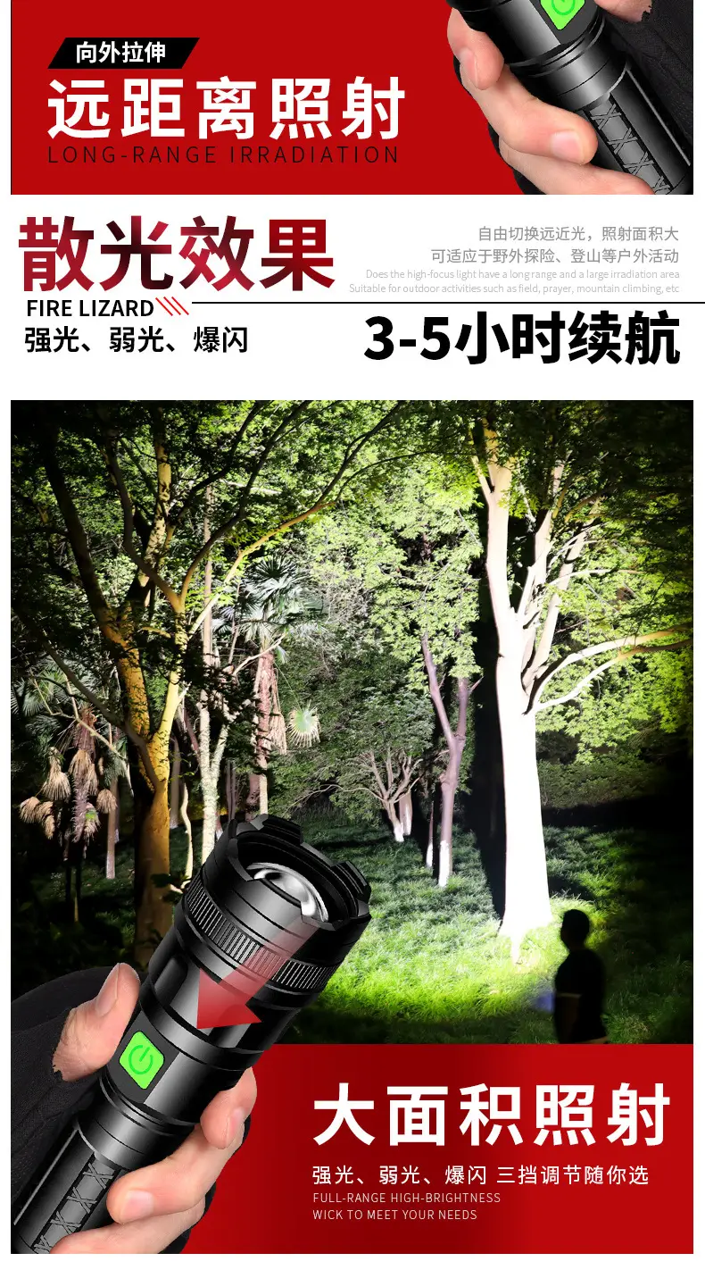 Rechargeable LED Flashlight with Zoom & Waterproof Design β feature 8