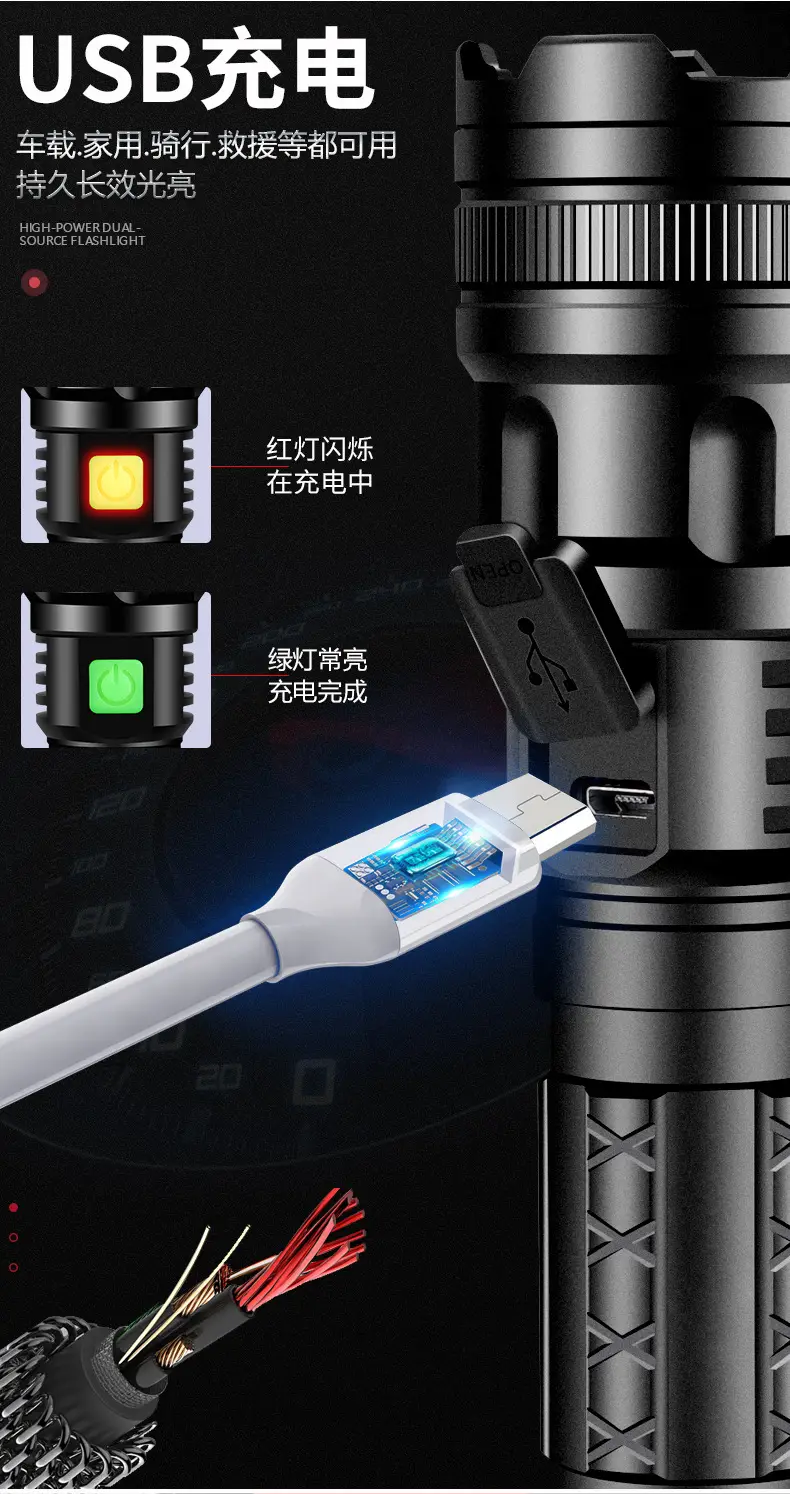 Rechargeable LED Flashlight with Zoom & Waterproof Design β feature 9