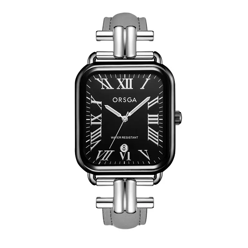 Oshga Women's Green Leather Watch with Calendar — feature 14