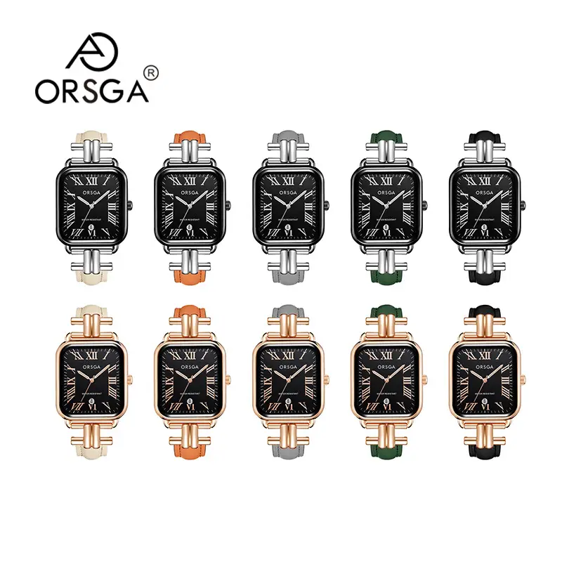 Oshga Women's Green Leather Watch with Calendar — feature 3