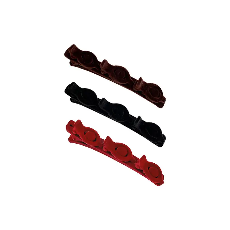 2025 Flocked Hairpins for Women Red Black White