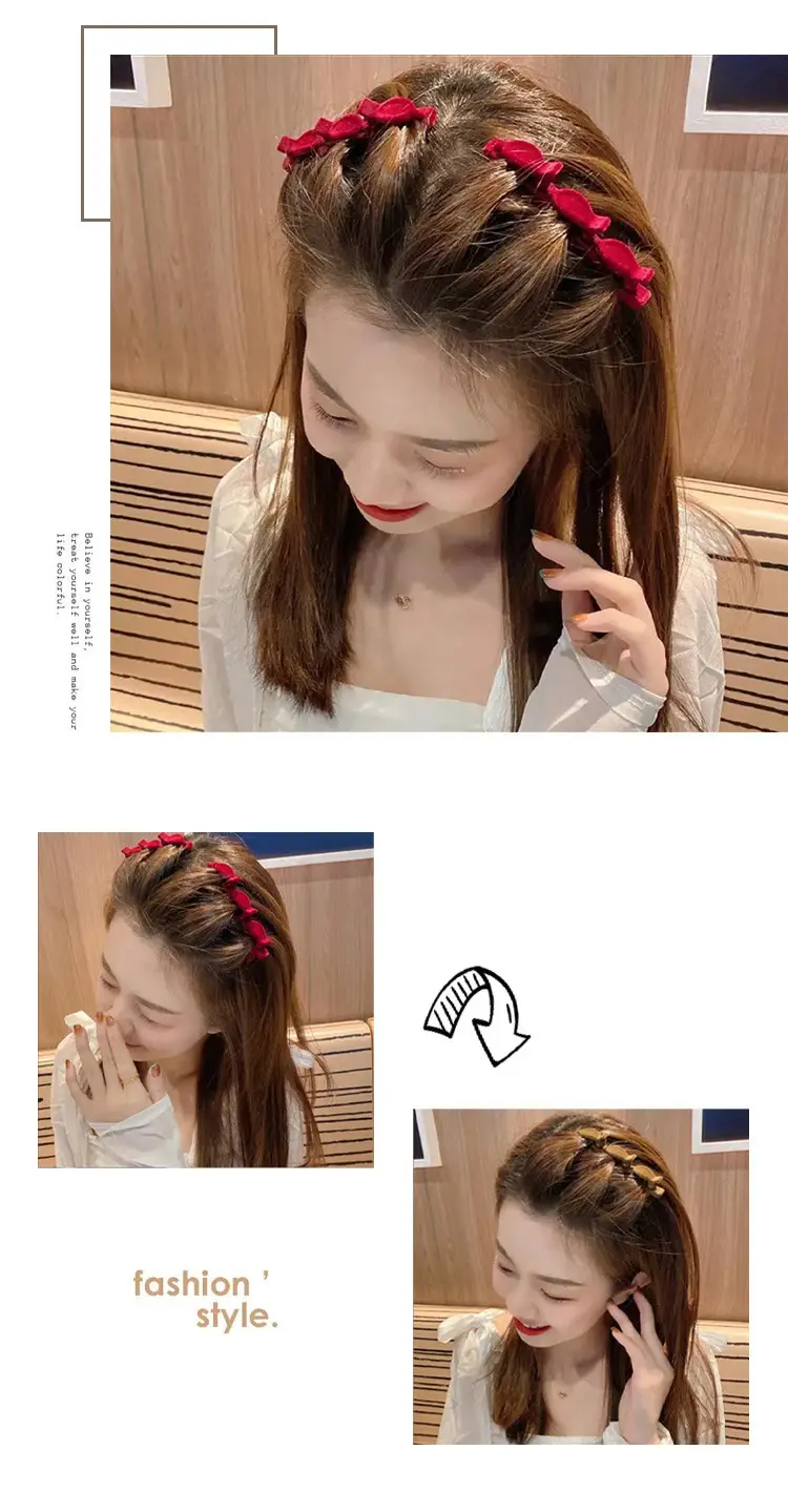 2025 Flocked Hairpins for Women Red Black White — feature 4